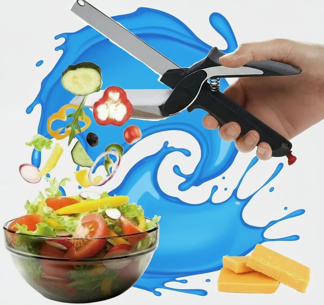 2-in-1 Stainless Steel Kitchen Scissors – Multifunctional Clever Cutter for Vegetables, Meat &amp; Fruits